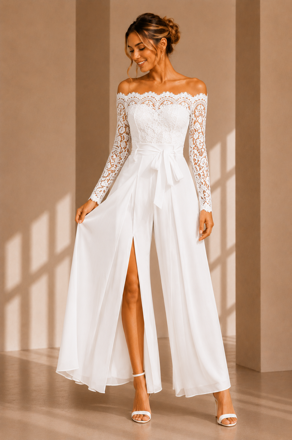 Anneliese Lace Chiffon Jumpsuit