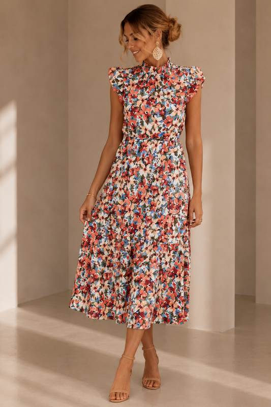 Lena Floral Midi Dress